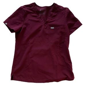 Burgundy Catarina One Pocket Scrub Top Size Small